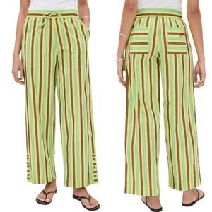 Damson Madder NWT Women's 'Ritik' Stripe Trouser Pants, Lime Green SZ 4 US, 8 UK